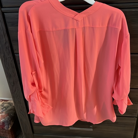 Coral long sleeve sheer top - Picture 3 of 5